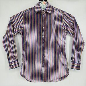 Etro Shirt Mens Size 39 Button Up Casual Preppy Striped Long Sleeve Milano Italy